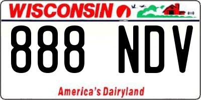 WI license plate 888NDV