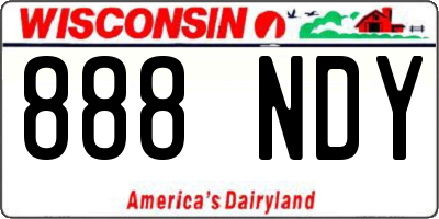WI license plate 888NDY