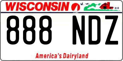 WI license plate 888NDZ