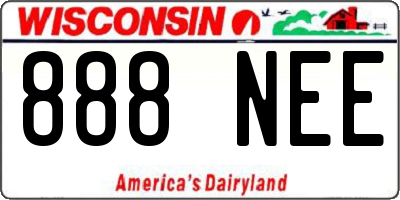 WI license plate 888NEE