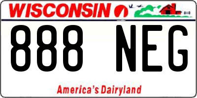 WI license plate 888NEG
