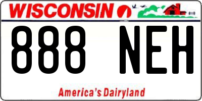 WI license plate 888NEH