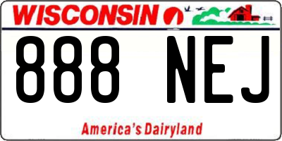 WI license plate 888NEJ