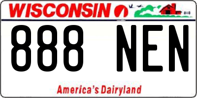 WI license plate 888NEN