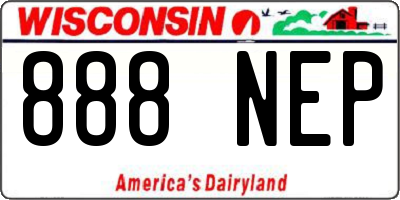 WI license plate 888NEP
