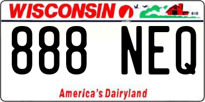 WI license plate 888NEQ