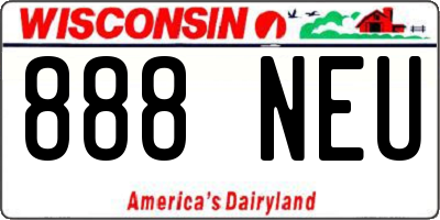 WI license plate 888NEU