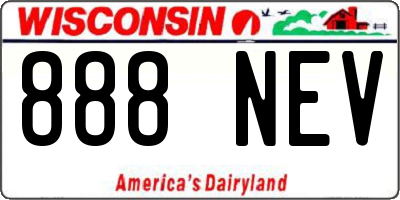 WI license plate 888NEV