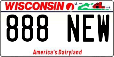 WI license plate 888NEW
