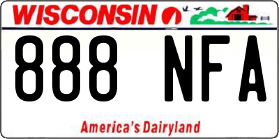 WI license plate 888NFA