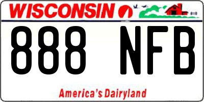WI license plate 888NFB