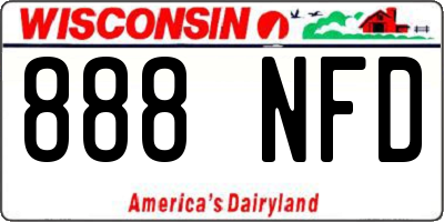WI license plate 888NFD