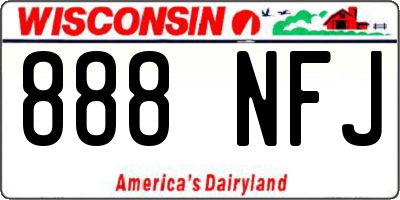 WI license plate 888NFJ