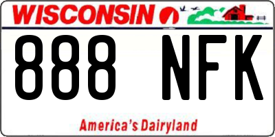 WI license plate 888NFK