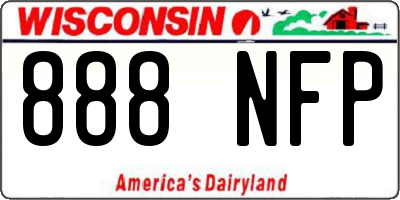WI license plate 888NFP