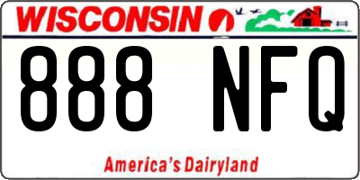 WI license plate 888NFQ