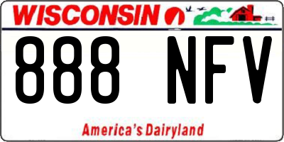 WI license plate 888NFV
