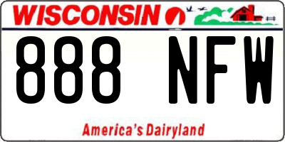 WI license plate 888NFW