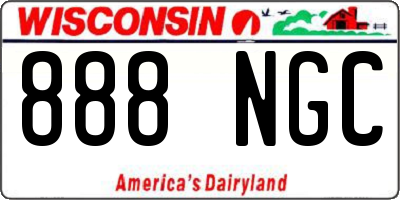 WI license plate 888NGC