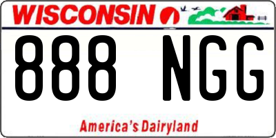 WI license plate 888NGG