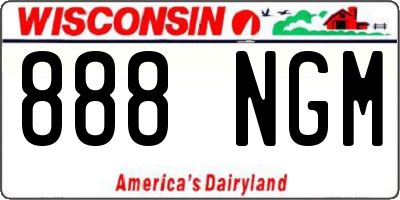 WI license plate 888NGM