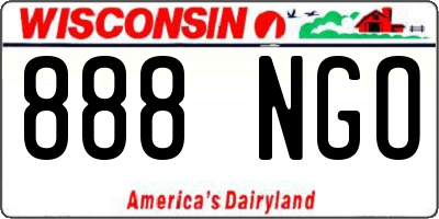 WI license plate 888NGO