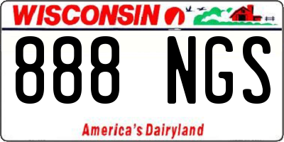 WI license plate 888NGS