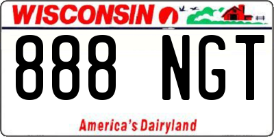 WI license plate 888NGT