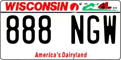 WI license plate 888NGW