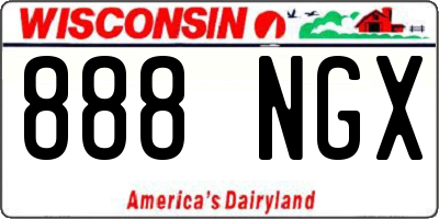 WI license plate 888NGX