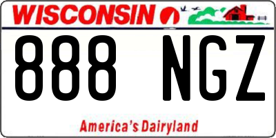 WI license plate 888NGZ