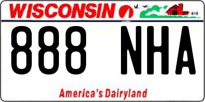 WI license plate 888NHA