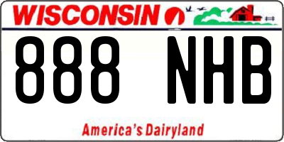 WI license plate 888NHB