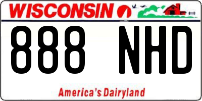 WI license plate 888NHD