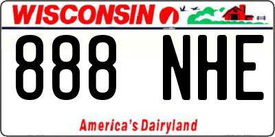 WI license plate 888NHE