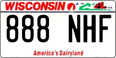 WI license plate 888NHF