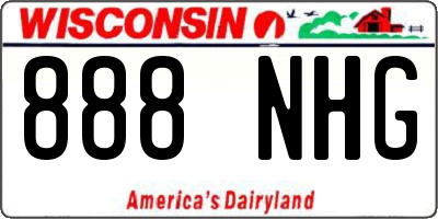 WI license plate 888NHG