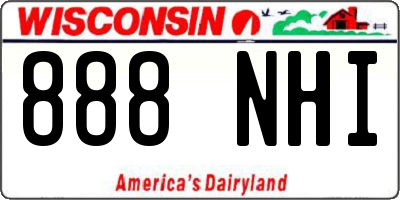 WI license plate 888NHI