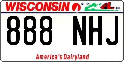 WI license plate 888NHJ