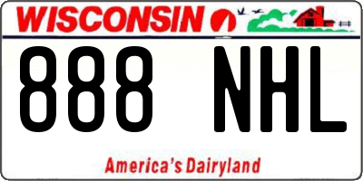 WI license plate 888NHL