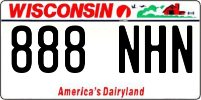 WI license plate 888NHN