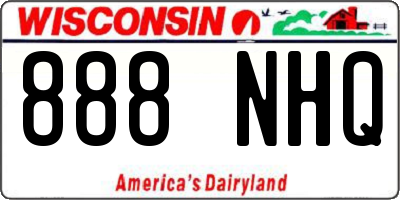 WI license plate 888NHQ