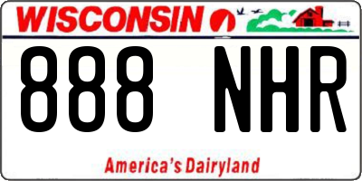 WI license plate 888NHR