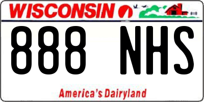 WI license plate 888NHS