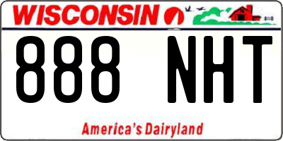 WI license plate 888NHT