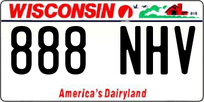 WI license plate 888NHV