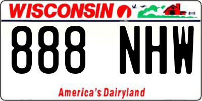 WI license plate 888NHW