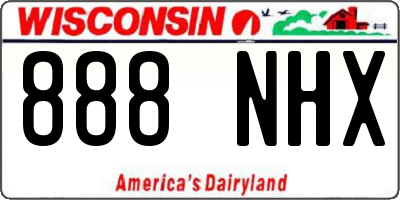 WI license plate 888NHX