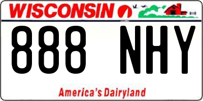 WI license plate 888NHY