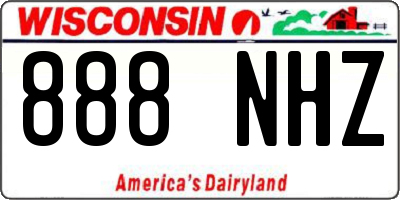 WI license plate 888NHZ